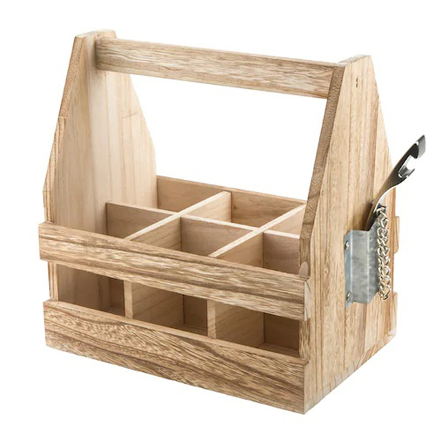 Customized Wooden Caddy Display Box with Three Compartments for Restaurant and Cafe Service