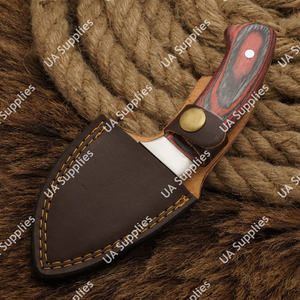 Couteau utilitaire EDC multi-usage de 6 pouces en acier Damas de haute qualité, avec poignée en bois Pakka et lame fixe à pointe tombante, idéal pour le camping et le bricolage (DIY) - Product Image 6