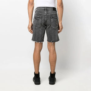Men's Distressed Ripped Denim <b>Shorts</b> Straight Leg Mid Waist Casual Summer Style Frayed Hem 100% Cotton Woven Fabric - Product Image 4