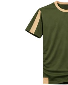 Ensemble t-shirt et short de sport vert olive pour homme, respirant, séchage rapide, vêtements de sport, tenue de course à pied, entraînement, vêtements de sport actifs - Product Image 3