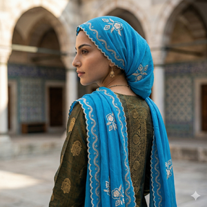 Wholesale 2026 Chiffon Hijab Shawls Women Luxury Floral Rhinestone Embroidered Soft Lightweight Breathable Autumn Wrap OEM - Product Image 5