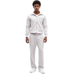 Men Full <b>Zip</b> Winter Tracksuit Set Hooded Jacket Straight Leg Drawstring <b>Trousers</b> Regular Fit Casual Two Piece Eco-Friendly - Product Image 1