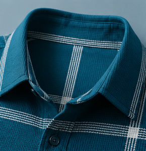 เสื้อเชิ้ตแขนสั้นผู้ชายแบบลำลอง ปกคอพับ เสื้อเชิ้ตฤดูร้อน - Product Image 2