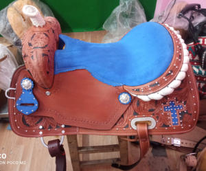 100% cuir de vache cuir Western selle cheval Tack baril Trail selles plaisir Trail cheval cuir selle en vrac - Product Image 4