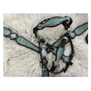 Classic Western Horse Headstall Genuine <b>Leather</b> Bridle <b>Tooled</b> <b>Leather</b> Conchos for Horse Riding Equestrian Sports Custom Sizes - Product Image 2
