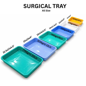 Plateau chirurgical en plastique 10x8x2 pouces, durable, usage hospitalier, capacité 2 litres - Product Image 3