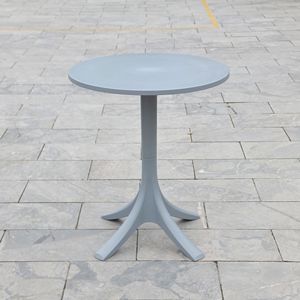 Slate Titan Sculptural Bistro <b>Table</b> | Modern Waterproof ABS Matte Top Four Prong Pedestal Base 1 Year Warranty for <b>Outdoor</b> - Product Image 1