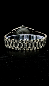 Reloj de pulsera con esfera redonda de moissanita negra, aprobado por el probador de diamantes, de alta calidad, con caja. - Product Image 3