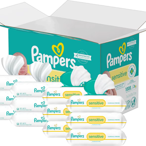 Toallitas Húmedas para Bebé Pampers Sensitive, 1008 en Total, Sin Perfume, a Base de Agua y Algodón, Hipoalergénicas, 8 Paquetes con Tapa Abatible y 4 Paquetes de Recarga - Product Image 5