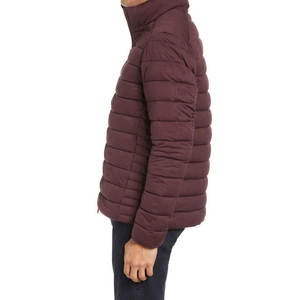 Veste matelassée décontractée pour homme, couleur bordeaux, col montant, fermeture éclair, chaude et légère - Product Image 3