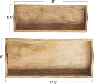 Plateau de service en bois de fabrication OEM, design minimaliste, pour le service du thé, des sushis et des repas. - Product Image 2