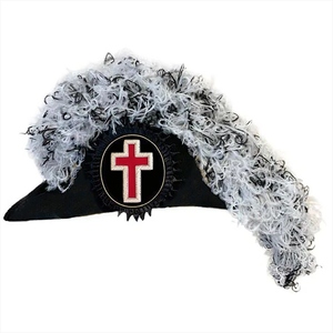 Chapéu de Caballeros Templarios para Oficiales de Línea, Mezcla de Plumas Blancas y Negras en Cualquier Color y Diseño - Product Image 6