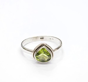 Classic Heart Shape Green Peridot <b>Ring</b> in 925 Sterling <b>Silver</b> Minimalist <b>Solitaire</b> Gemstone Jewelry for Women - Product Image 2