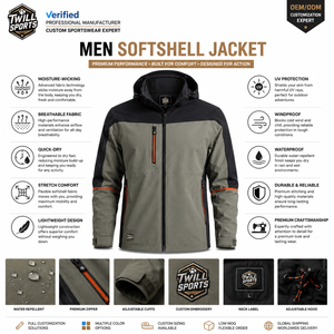 High Quality Wholesale Softshell <b>Jacket</b> Customized Logo Printing Full Sleeves With Front Zipper Thin For Winter Softshell <b>Jacket</b> - Product Image 5
