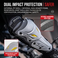 Ensemble de protection genoux et coudes moto CE Niveau 1, 4 pièces, noir, réfléchissant, absorption des chocs, équipement de conduite pour motocross et dirt bike