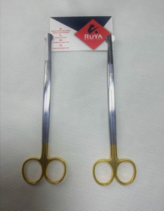 Ciseaux de chirurgie plastique médical TC Solz à dissection délicate 20cm, léger biseau sur tige droite et incurvée CE ISO - Product Image 2