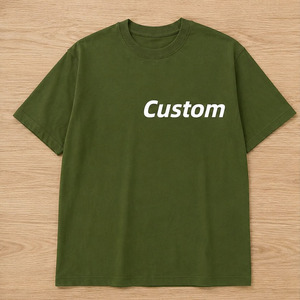 Camiseta de algodón 100% grueso para hombre, con logo serigrafiado personalizado, cuello redondo, manga corta, estilo casual y urbano. - Product Image 1