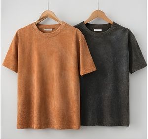 Camiseta Oversize de Lujo Vintage de Felpa Francesa con Lavado a la Piedra, 240 GSM, Algodón Grueso, Estilo Casual Urbano, Directo de Fábrica - Product Image 4