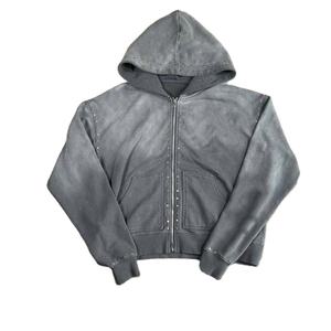 Ensemble de survêtements pour hommes Joggers Survêtements pour hommes OEM Logo personnalisé Conception Survêtement Haute Qualité 100% Coton lavé à l'acide Strass - Product Image 5