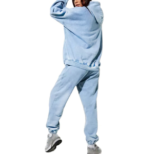 Nouveau survêtement respirant personnalisé avec logo, effet délavé, pour femme, en tissu épais et respirant, à manches longues, tendance. - Product Image 2