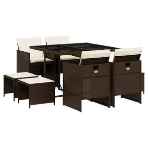 Juego de Comedor para Jardín en Color Crema, Blanco y Marrón - Product Image 2