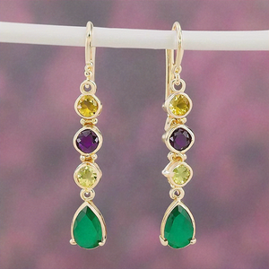 Nouveau 2024 Bijoux créatifs personnalisés Boucles d'oreilles en argent sterling 925 plaqué or avec pierres précieuses Accessoire pour femmes - Product Image 3