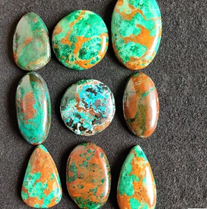 Pierres précieuses de chrysocolle naturelles en cabochons de qualité supérieure pour la création de bagues, pendentifs, colliers, macramé - Prix de gros - Product Image 4