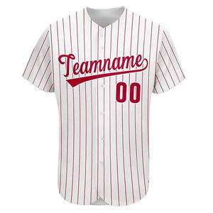 Conjunto de Uniforme de Béisbol Personalizado, Franjas Rojas y Blancas sobre Azul Marino, Nombre del Equipo 00, Estilo Clásico, Uniforme de Entrenamiento - Product Image 5