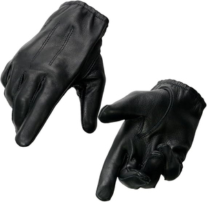 Gants en cuir pour hommes Samroz Sports, gants de moto légers avec poignet court - Product Image 1