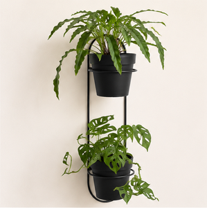 Modern Minimalist Metal Wall Mounted Plant Stand 2-Tier Powder Coated Iron Flower <b>Pot</b> <b>Holder</b> for Indoor Living Room & Balcony - Product Image 4