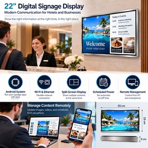 Pantalla Comercial de 22 Pulgadas para Montaje en Pared, Menú Digital LCD, Señalización Digital para Restaurantes, Publicidad, Android, Windows, WiFi, OEM - Product Image 1