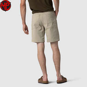 Shorts cargo pour homme en coton 100% écologique, couleur unie, logo sur le devant, taille mi-haute, fermeture élastique, vêtements décontractés - Product Image 6