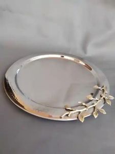 Bols de service décoratifs en acier inoxydable, finition dorée, bols ronds en métal faits à la main pour les fêtes, les mariages, les tables - Product Image 6
