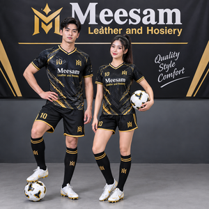 Maillot de football unisexe à col en V, manches courtes, respirant, en polyester, uniforme de football pour adultes, toutes saisons, impression sublimée - Product Image 2