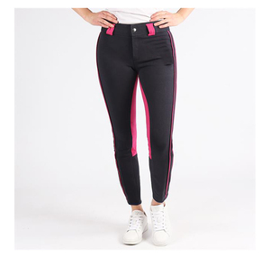 Culotte d'équitation en jean pour femme, taille haute, fermeture boutonnée, longueur intégrale, coupe skinny, pour le sport équestre - Product Image 1