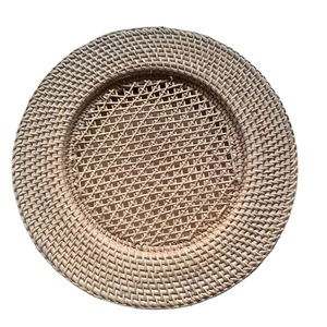 Vietnam Rattan <b>Plate</b> Handwoven Round Charger <b>Plate</b> Rustic Serving Tray Natural Eco Friendly Dining Table Decoration Craft 33Cm - Product Image 1