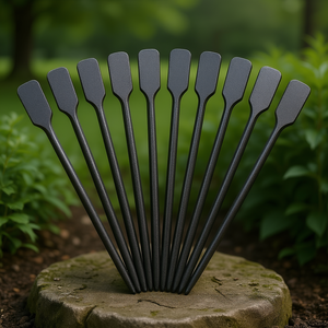 Marqueurs de plantes en métal, étiquettes de jardin, lot de 10, fer forgé à la main, 20 cm, étiquettes de plantes noires - Product Image 3