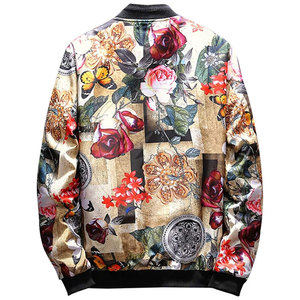 Stylish <b>Zip</b>-<b>Up</b> <b>Jacket</b> Printed Pattern Casual Lightweight Windbreaker Outerwear Trendy Layer for Daily Wear - Product Image 3