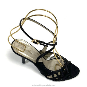 For Eco-Friendly Stainless Steel Gold Wire Women's High Heeled Holder Stretcher <b>Shoe</b> <b>Rack</b> for Retail Promotion - Product Image 6