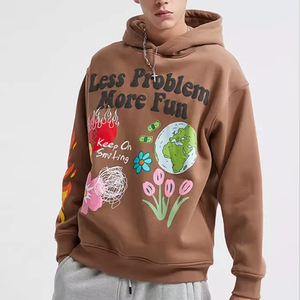 Heavyweight Men's Hoodies Custom Graphic Puff Printing Thick French Terry <b>Plain</b> Dyed Custom XS 6XL Long <b>Sweatshirt</b> - Product Image 1
