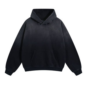 Sudadera con Capucha Extra Grande para Hombre, Color Marrón Sólido, Algodón French Terry, Estilo Casual Otoñal, Diseño con Bolsillos, Manga Regular - Product Image 2