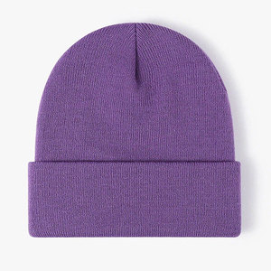 Top Selling Unisex Solid Color Cuffed Beanie <b>Caps</b> 100% Acrylic Knitted <b>Winter</b> Warm Casual Street Fashion Adults Headwear Beanies - Product Image 3