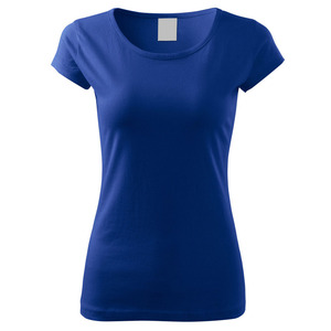 Camiseta de Cuello Redondo Azul Rey para Mujer, 100% Algodón Jersey, Casual, Manga Corta, Transpirable, Corte Regular, para Todas las Temporadas - Product Image 2