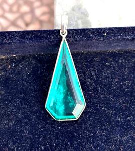 Pendentif en tourmaline Paraiba, pierre précieuse naturelle, argent sterling, bijoux faits à la main, collier de luxe, cadeau élégant pour femmes - Product Image 2