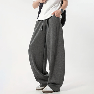Custom Design Raised Embroidered Cross Sweatpants Premium Fleece Baggy Pants Factory Direct Sweatpants Men - Product Image 1