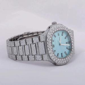 Reloj de Moissanita con Diamantes, Reloj de Lujo Premium Completamente Adornado, Reloj Elegante para Hombres y Mujeres, Ideal para Fiestas - Product Image 4