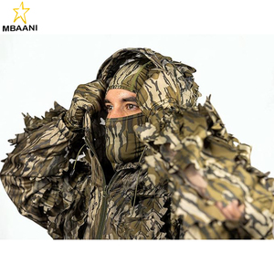 Leafy <b>Camo</b> Hunting <b>Jacket</b> – Lightweight 1/2 Zip Hoodie with Hood & Pouch - Product Image 2