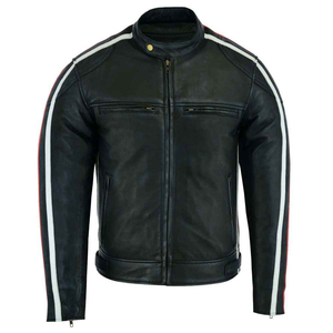Chaqueta de Motociclista de Cuero Genuino para Hombre, Diseño Personalizado OEM, Estilo Biker, para Conducir, Ropa Urbana con Protección - Product Image 4
