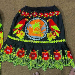 Ropa Hawaiana Bordada, Fabricada en Pakistán, Precios Bajos, Alta Calidad, Faldas Polinesias Casuales de Algodón para Mujer, Bordado Femenino - Product Image 5