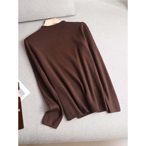 Bacis 2023 femmes col montant pull pull tricoté vêtements d'extérieur avec All-Match bas haut couleur unie nouveau pour l'automne hiver - Product Image 1